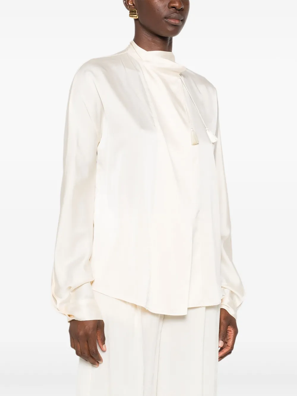 Forte Blouse met hoge hals Beige