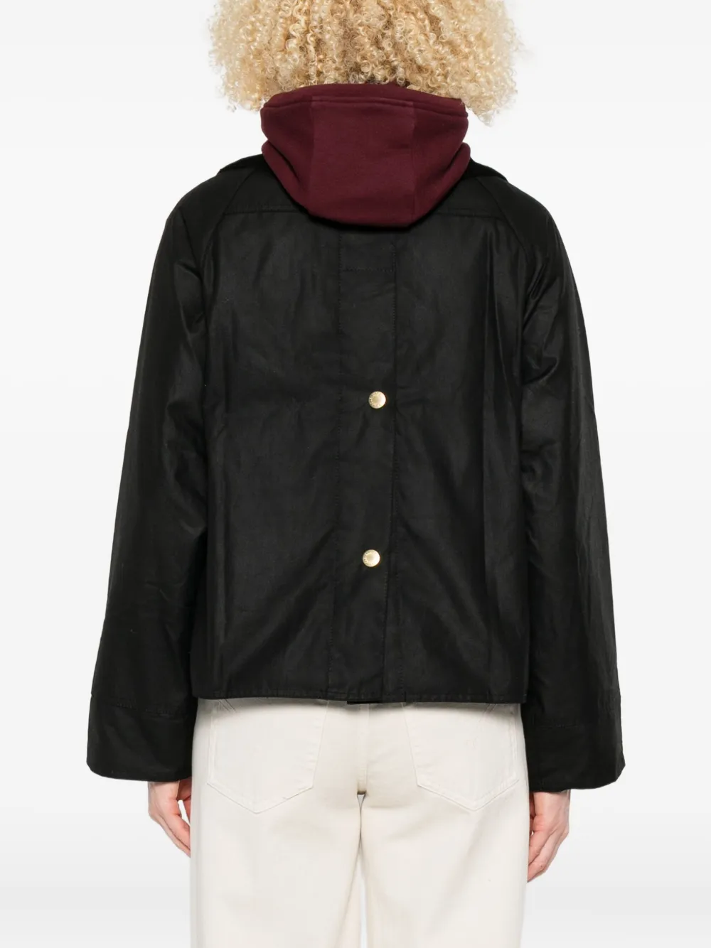 Barbour corduroy-collar jacket Zwart