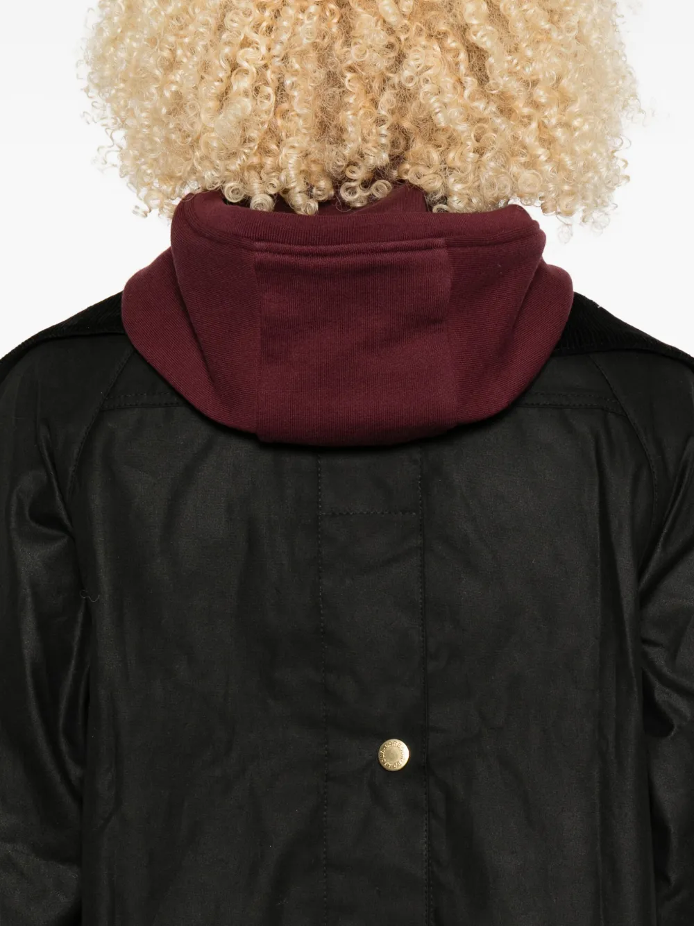 Barbour corduroy-collar jacket Zwart