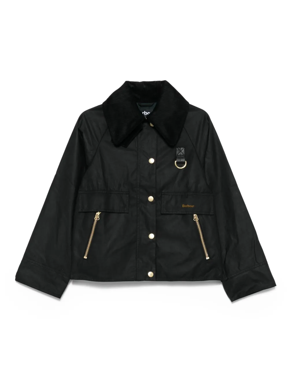 Barbour corduroy-collar jacket Zwart