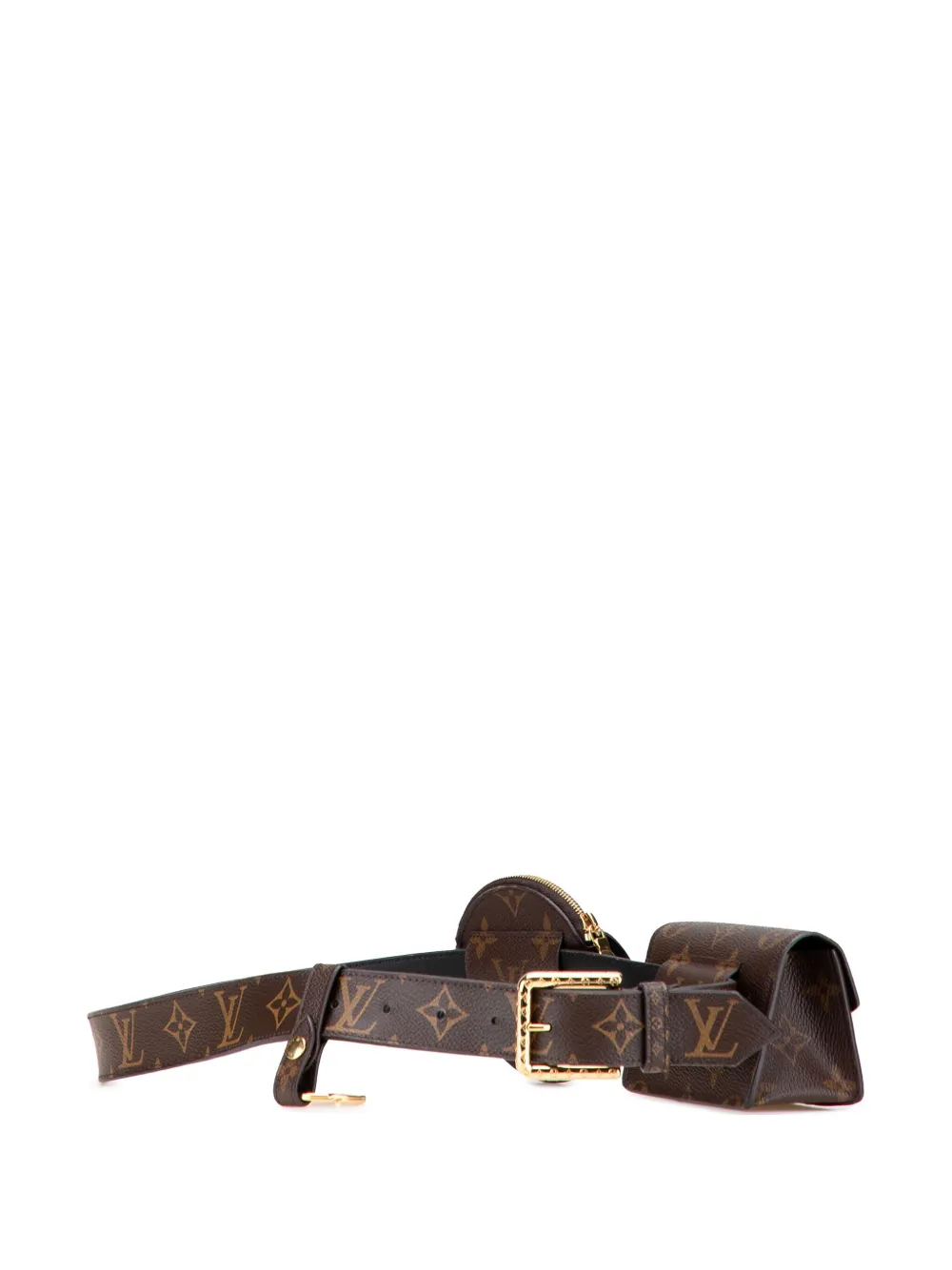 Pre-owned Louis Vuitton 2020 Monogram Daily Multi Pocket 30mm Belt Bag In Brown
