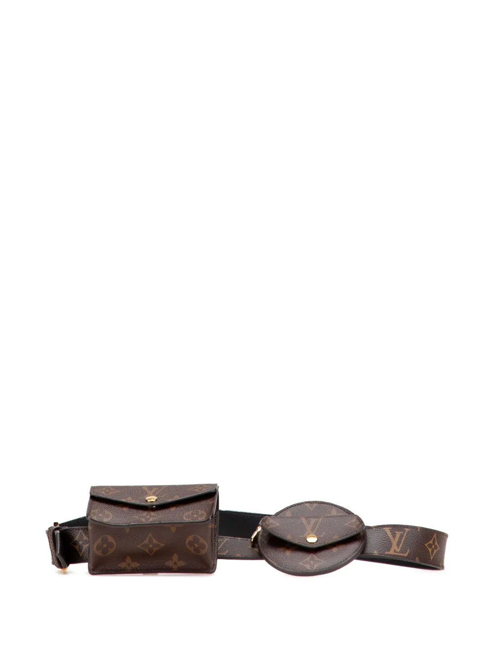 Pre-owned Louis Vuitton 2020 Monogram Daily Multi Pocket 30mm Belt Bag In Brown