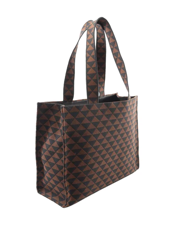 PRADA ブラウン ブラック トートバッグ Prada Pre-Owned 2013-2025 Triangolo シンボル ショッピング