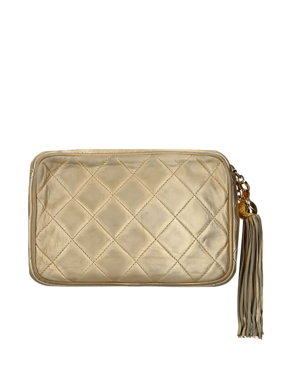 Pre-owned Chanel Matelassé Shoulder Bag In Gold