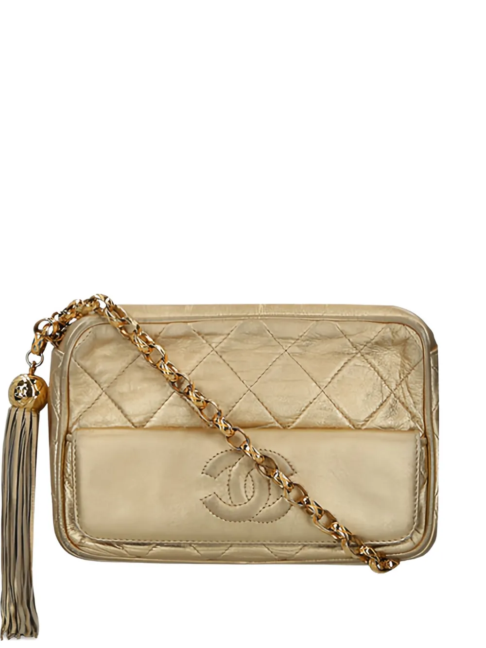 Pre-owned Chanel Matelassé Shoulder Bag In Gold
