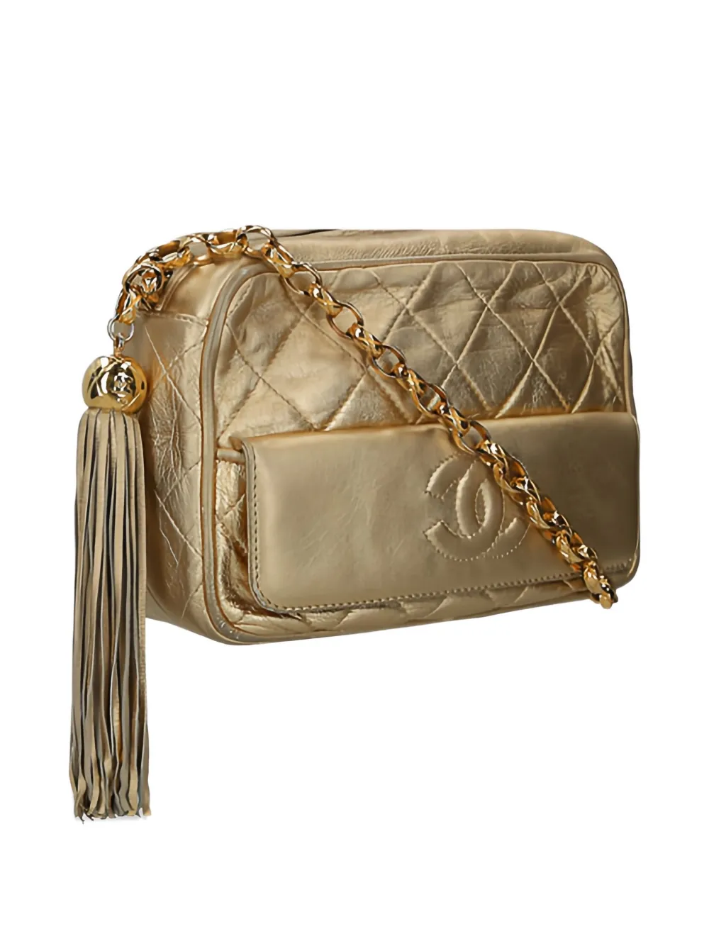 Pre-owned Chanel Matelassé Shoulder Bag In Gold