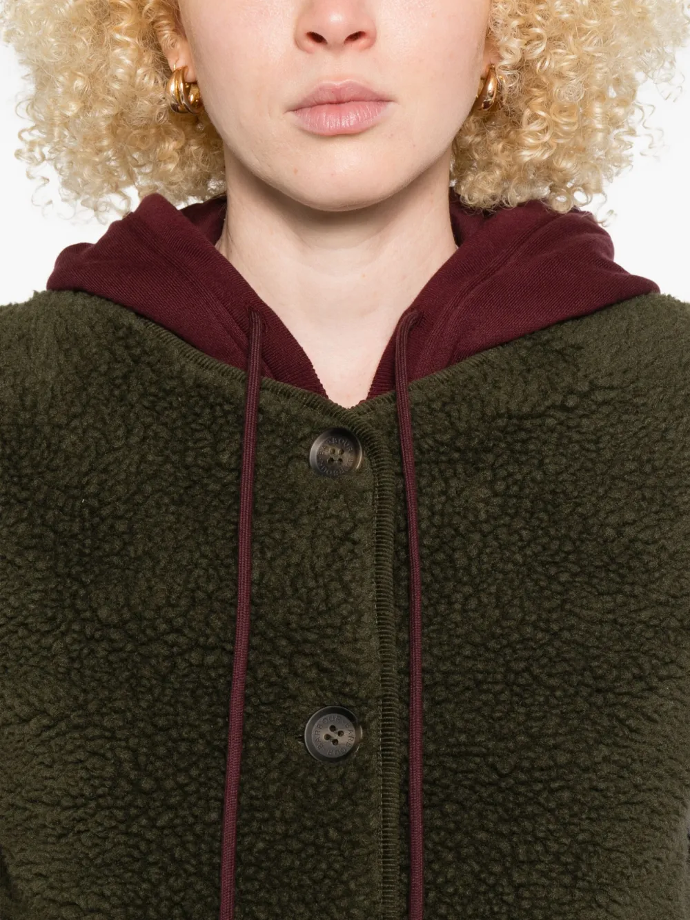 Barbour Fleece gilet met knopen Groen