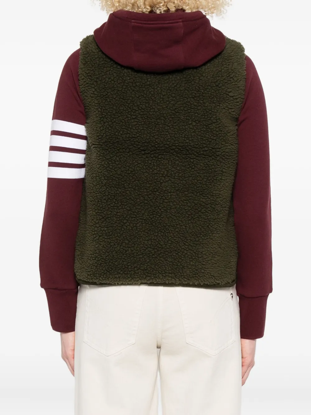 Barbour Fleece gilet met knopen Groen
