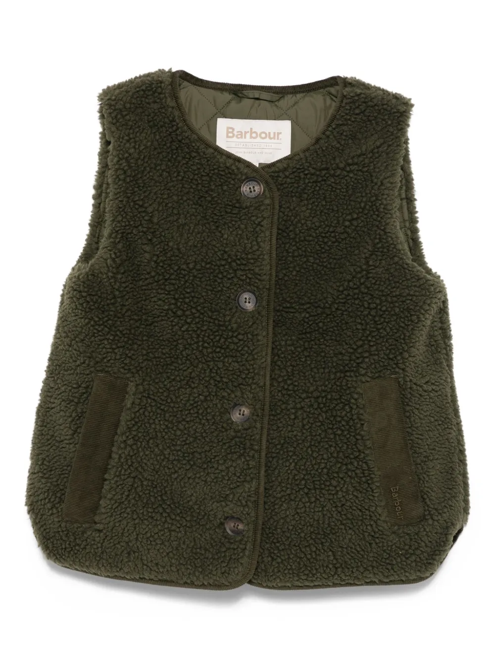 Barbour fleece buttoned gilet Groen