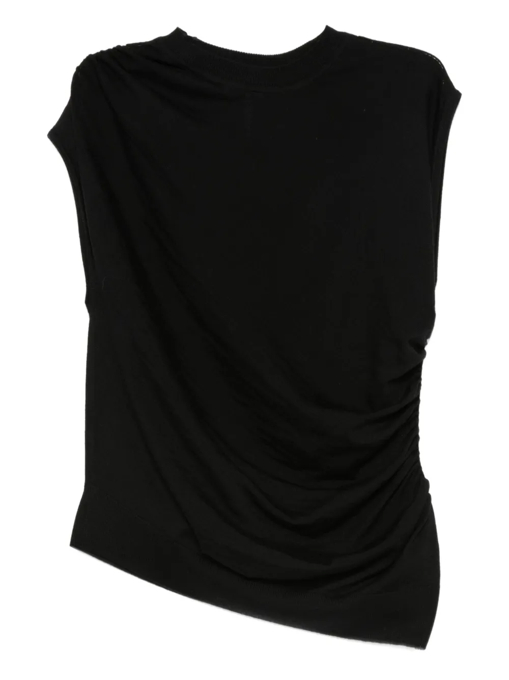 Ophelia asymmetric-draped wool tank top