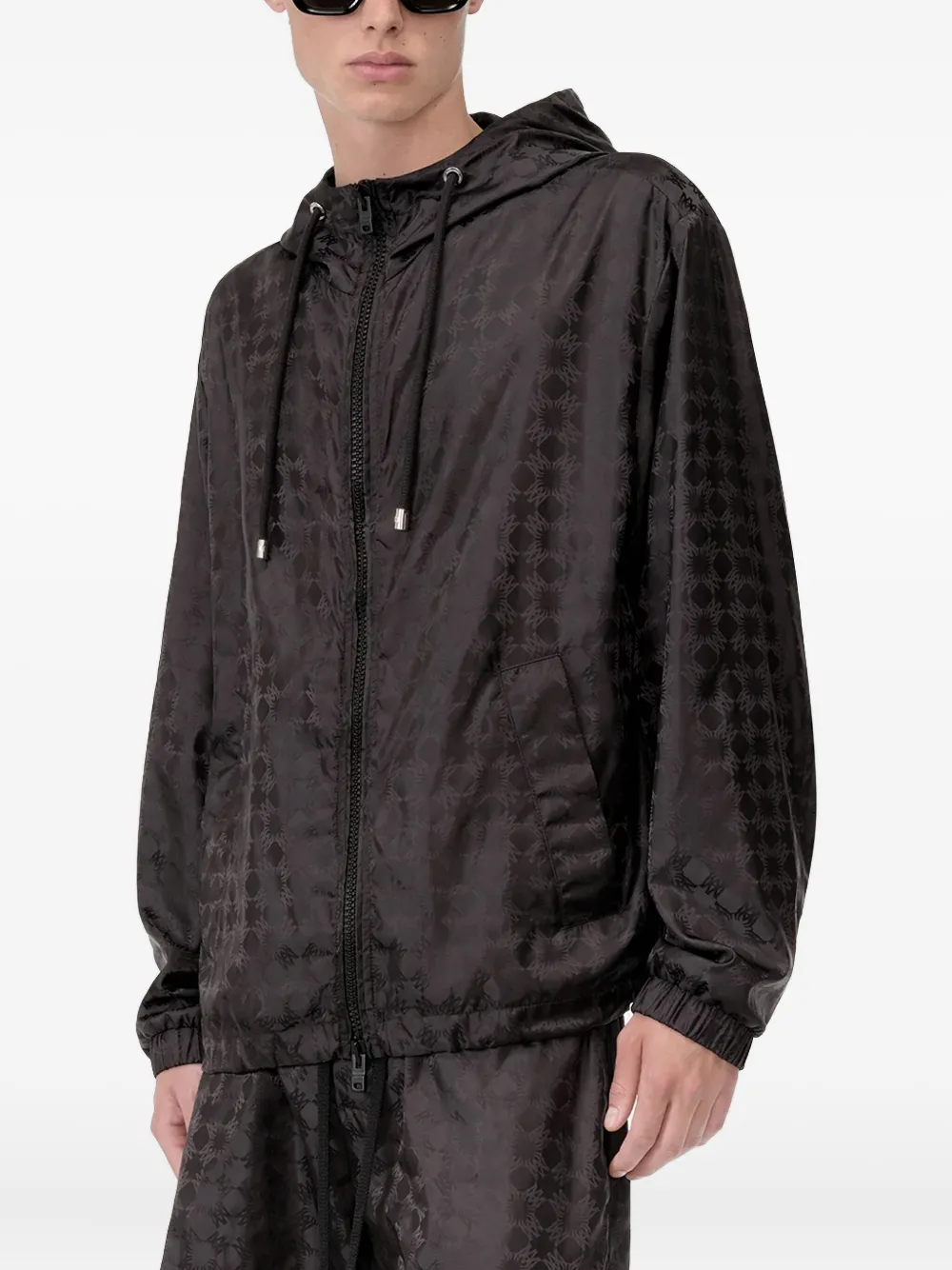 Amiri Ma Quad Monogram Hooded Jacket In Black