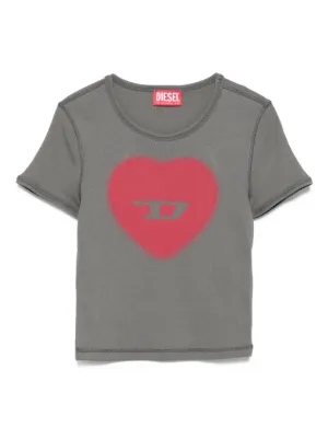 DIESEL T-ELE ハートプリント Tシャツ M グレー DIESEL（ディーゼル）の「Diesel - ハートプリント Tシャツ