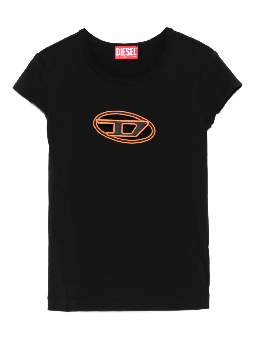 Diesel T-Angie T-shirt met logo Zwart