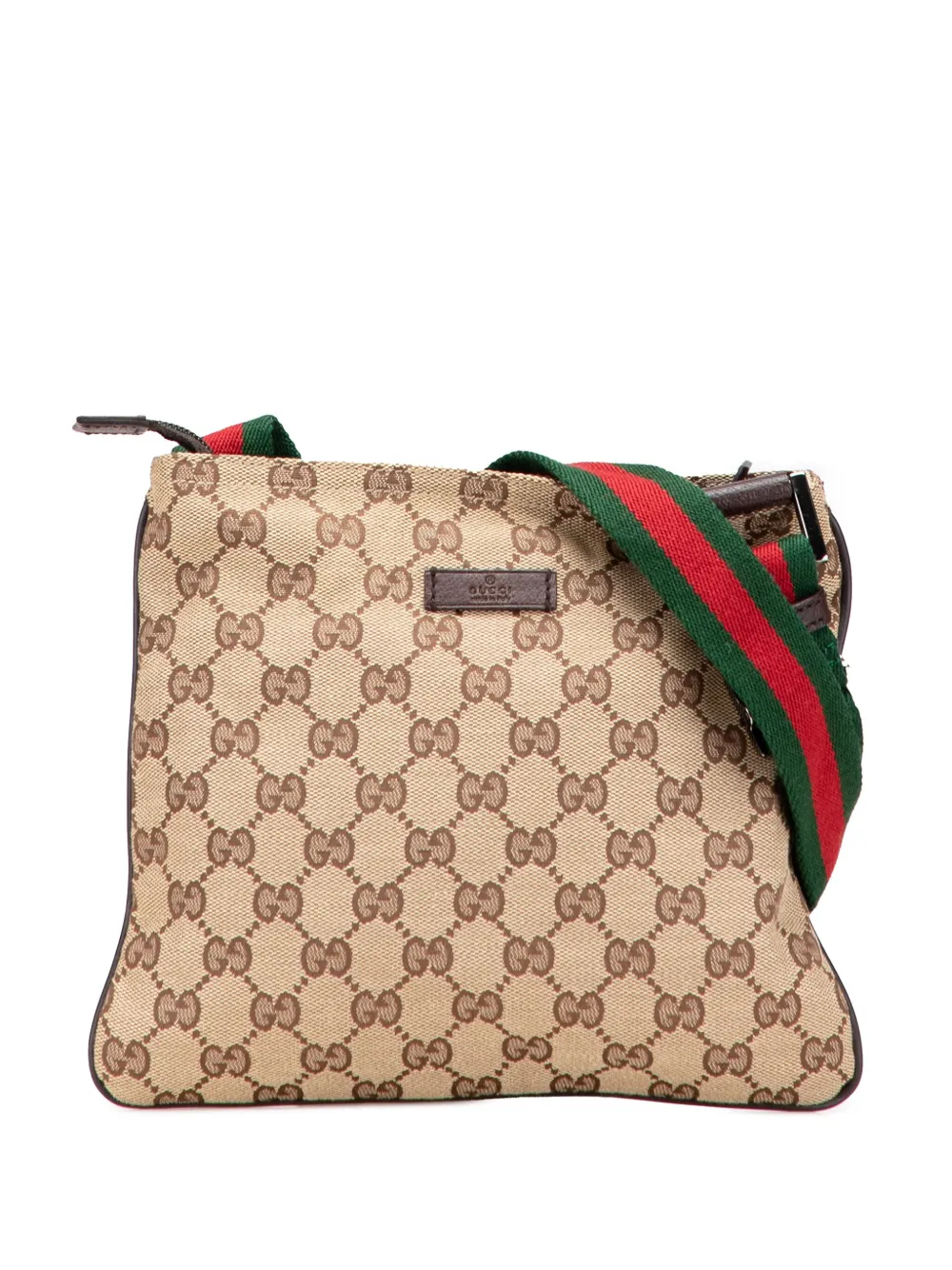 Gucci Pre-Owned 2000-2015 GGキャンバス ウェブ ショルダーバッグ - ブラウン Gucci Pre-Owned 2000-2015 GGキャンバス ウェブ ショルダーバッグ - ブラウン