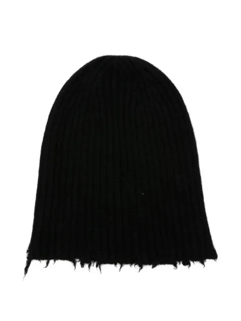 Uma Wang ribbed frayed beanie hat