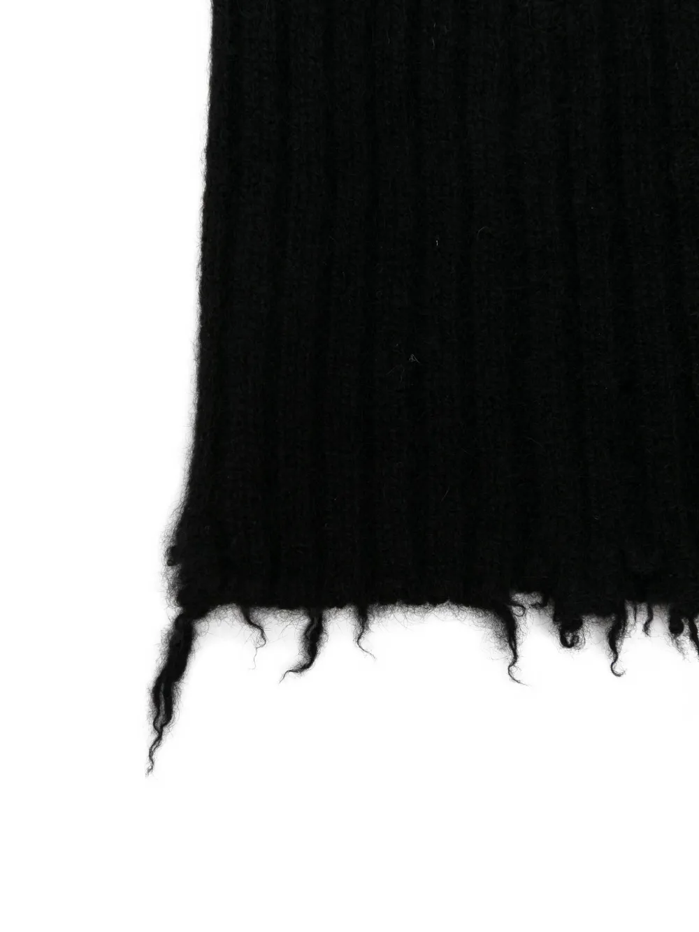 Uma Wang ribbed frayed beanie hat Zwart