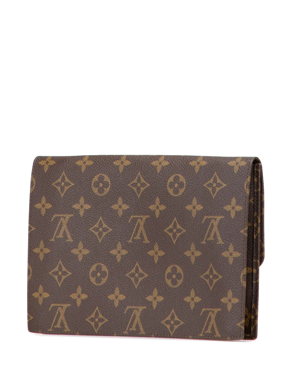 Pre-owned Louis Vuitton 1990 Monogram Pochette Rabat 23 Clutch Bag In Brown
