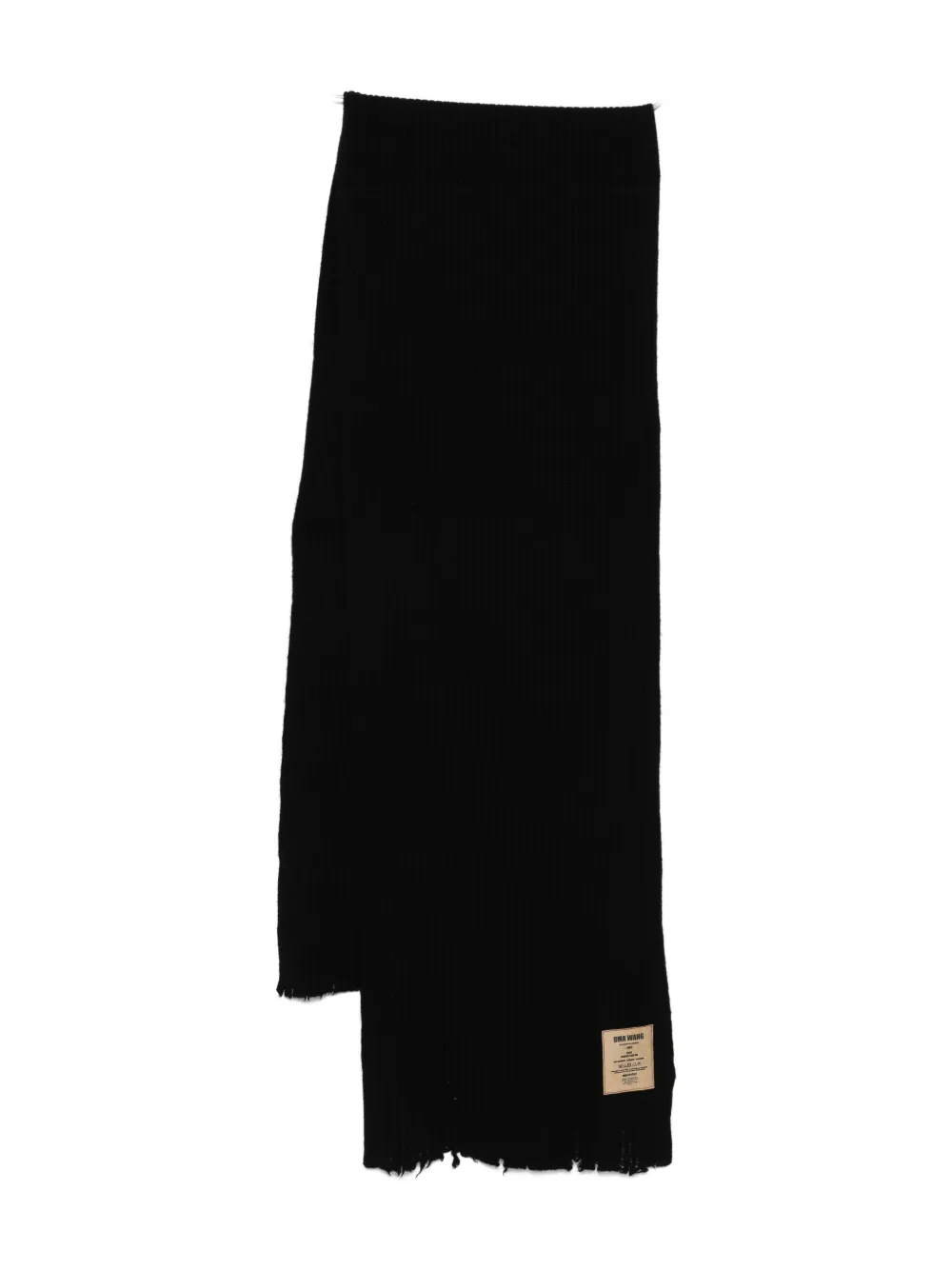 Uma Wang Ribbed Cashmere Scarf In Black