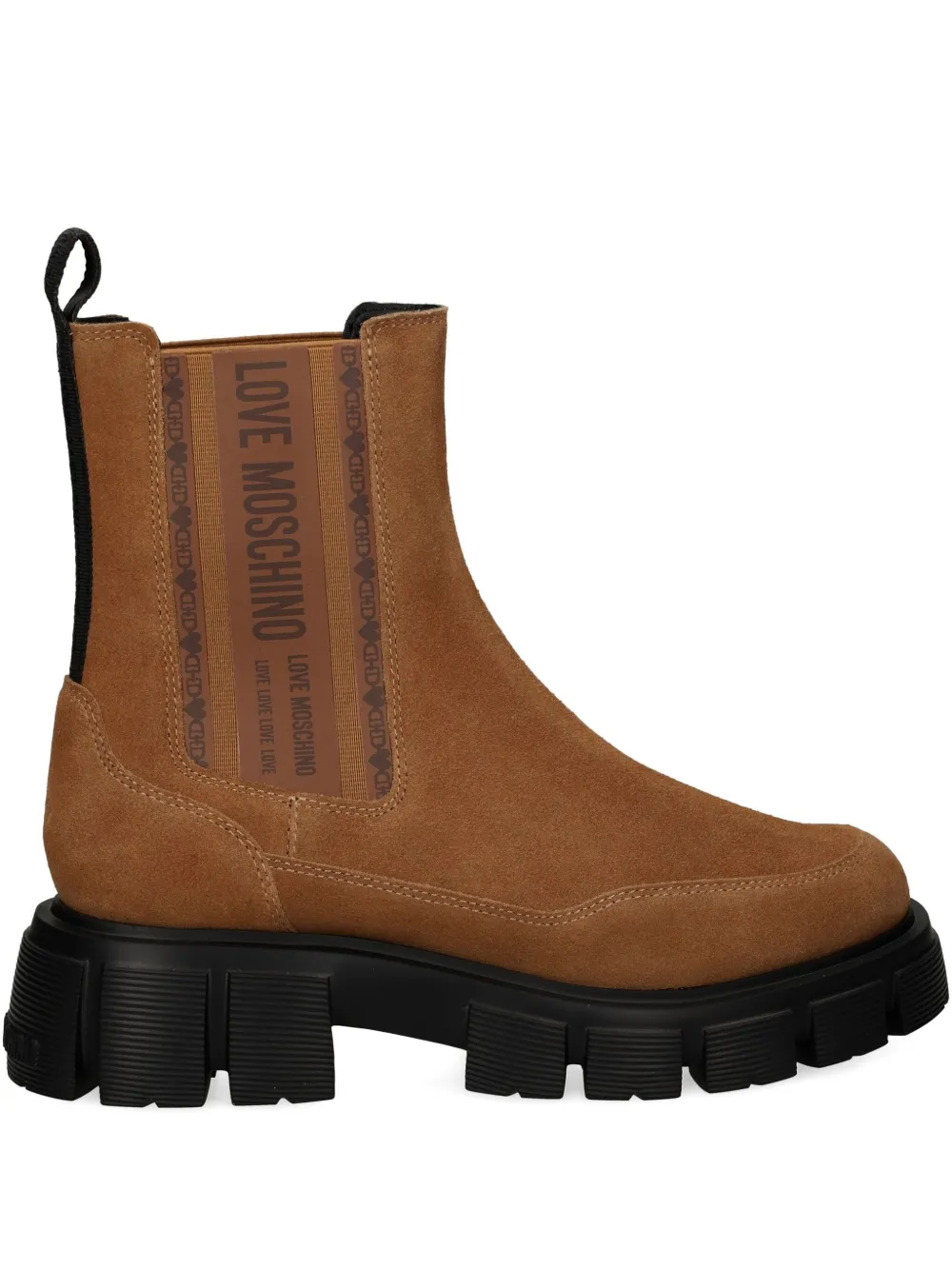 Love Moschino logo-print boots Brown