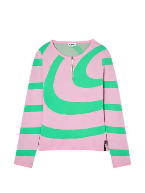 Sunnei zip striped top