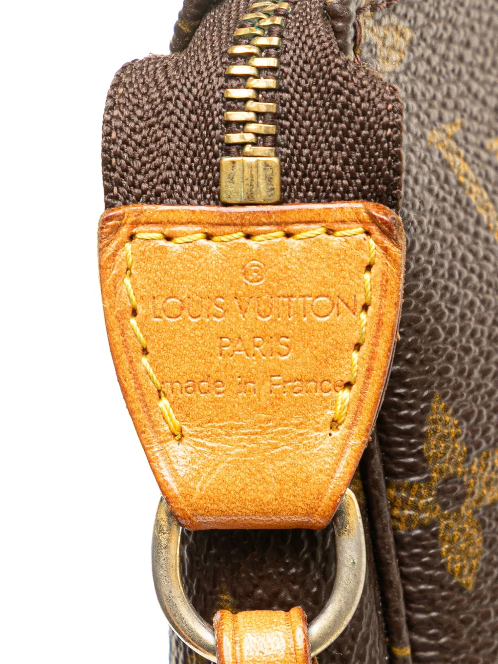Pre-owned Louis Vuitton 2001 Monogram Pochette Accessoires Shoulder Bag In Brown
