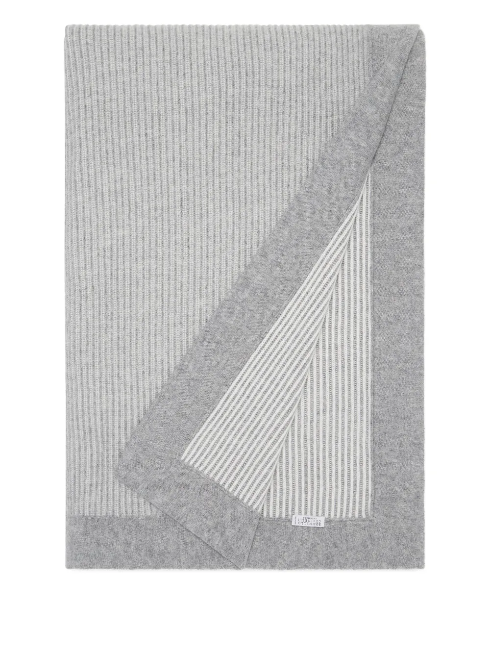 Brunello Cucinelli ribbed cashmere throw | Grey | Image 1