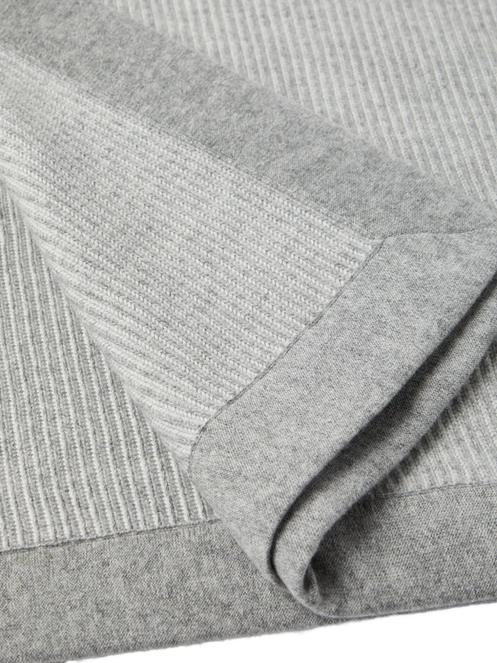 Brunello Cucinelli Ribbed Cashmere Throw In Gray