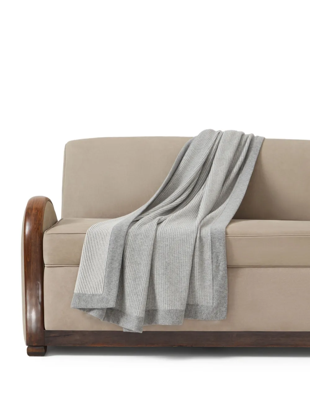 Brunello Cucinelli Ribbed Cashmere Throw In Gray