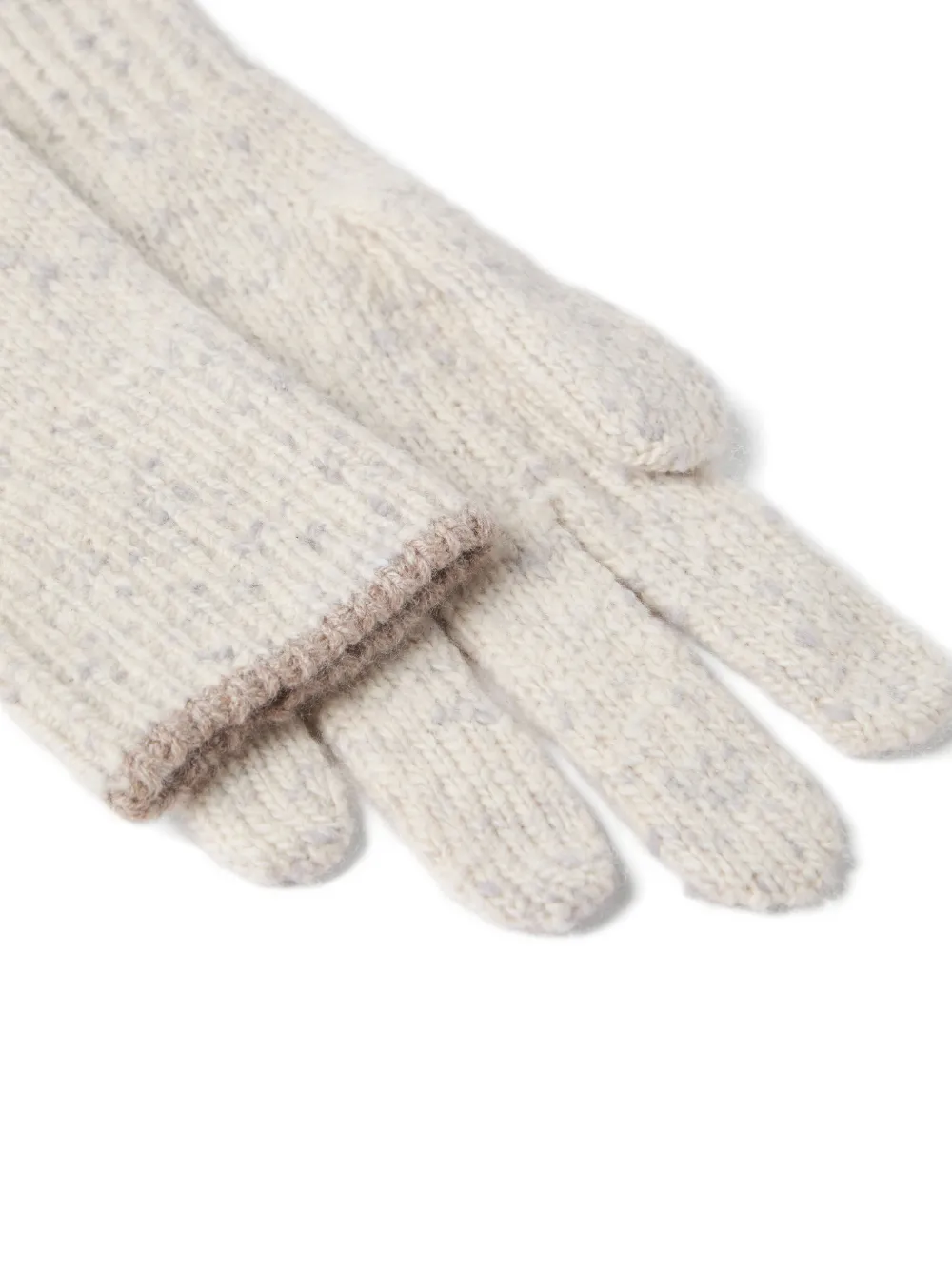 Brunello Cucinelli Ribgebreide handschoenen Beige