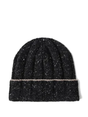 ハット Brunello Cucinelli Wool Hat BRUNELLO CUCINELLI Logo-Embroidered Leather-Trimmed Wool