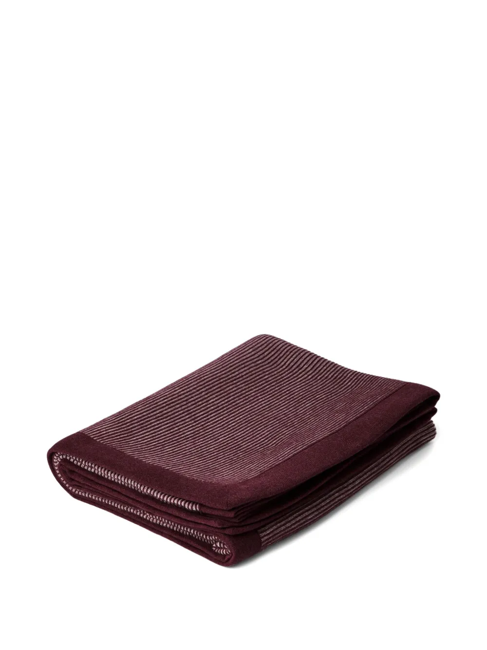 Brunello Cucinelli Striped Cashmere Throw In Purple