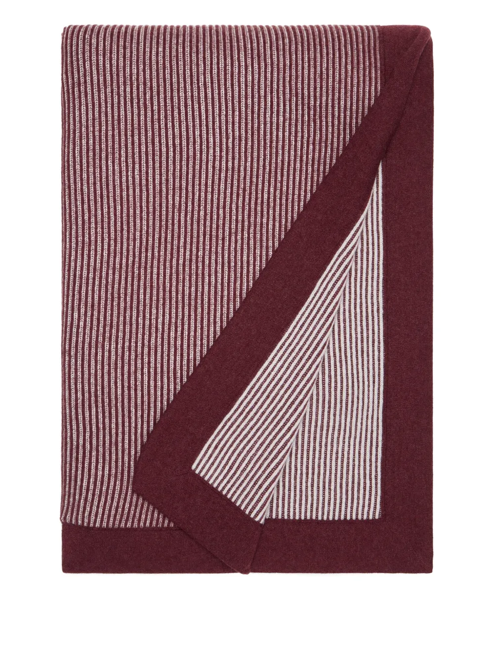 Brunello Cucinelli striped cashmere throw - AMARANTH