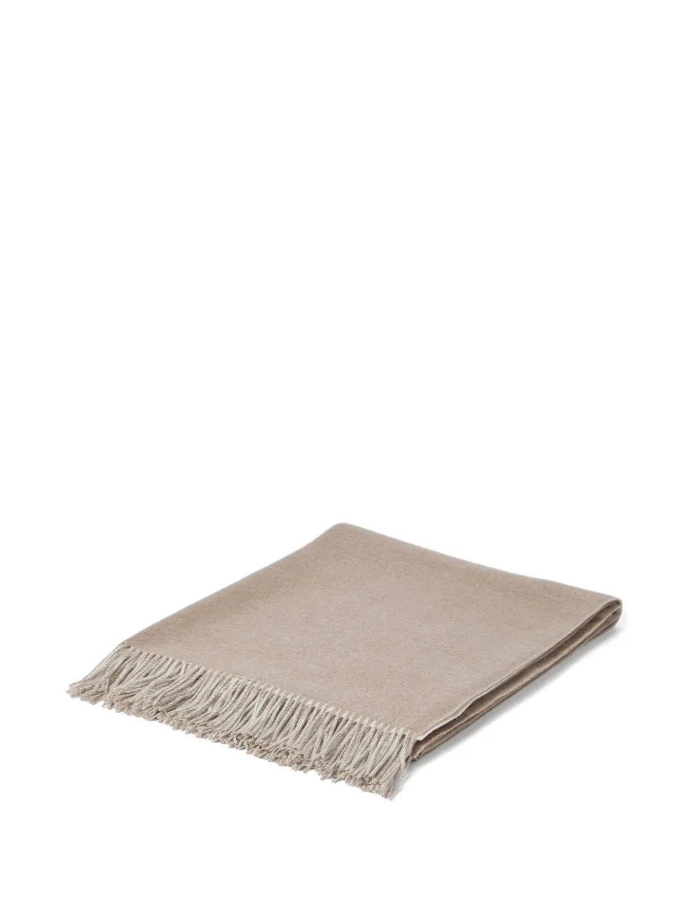 Brunello Cucinelli Gelaagde plaid met franje - Beige