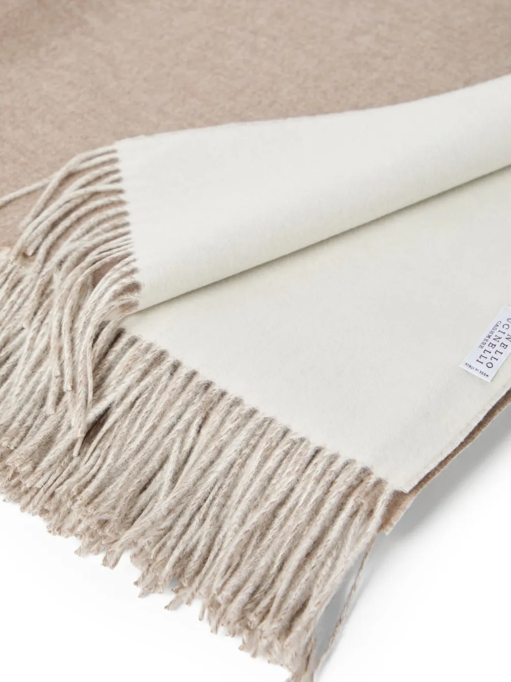  Brunello Cucinelli Double-cloth Fringe Throw - Neutrals 