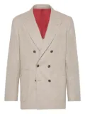 Brunello Cucinelli double-breasted patch-pocket blazer - Neutrals