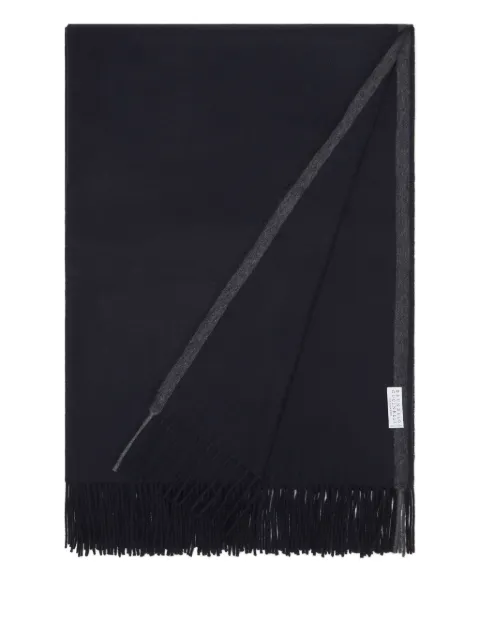 Brunello Cucinelli cashmere fringed-edges blankets (140cm x 140cm)