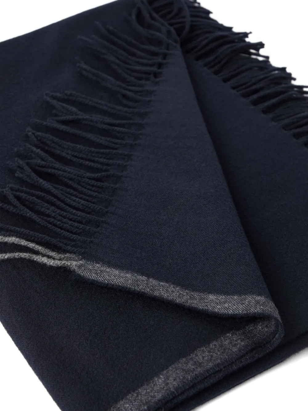 Brunello Cucinelli Cashmere Fringed-edges Blankets (140cm X 140cm) In Blue