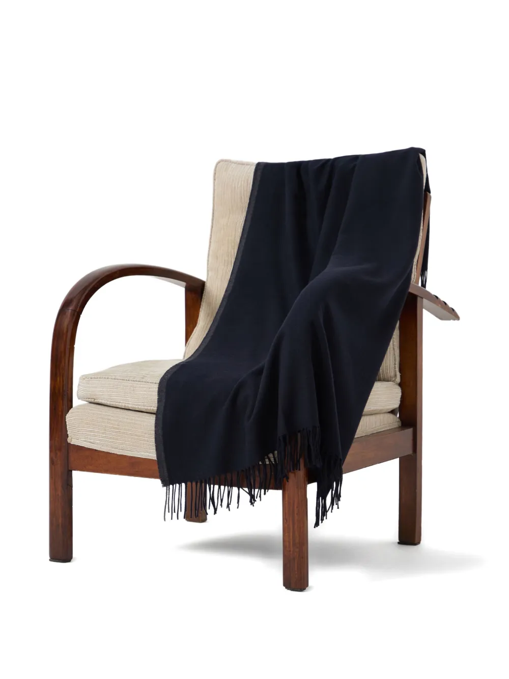 Brunello Cucinelli Kasjmier dekens met franje afwerking (140 cm x 140 cm) - Blauw