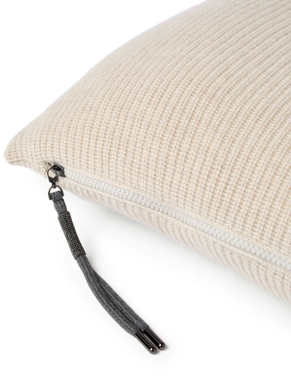 Brunello Cucinelli Ribbed-knit Cushion (40cm X 40cm) In Neutral
