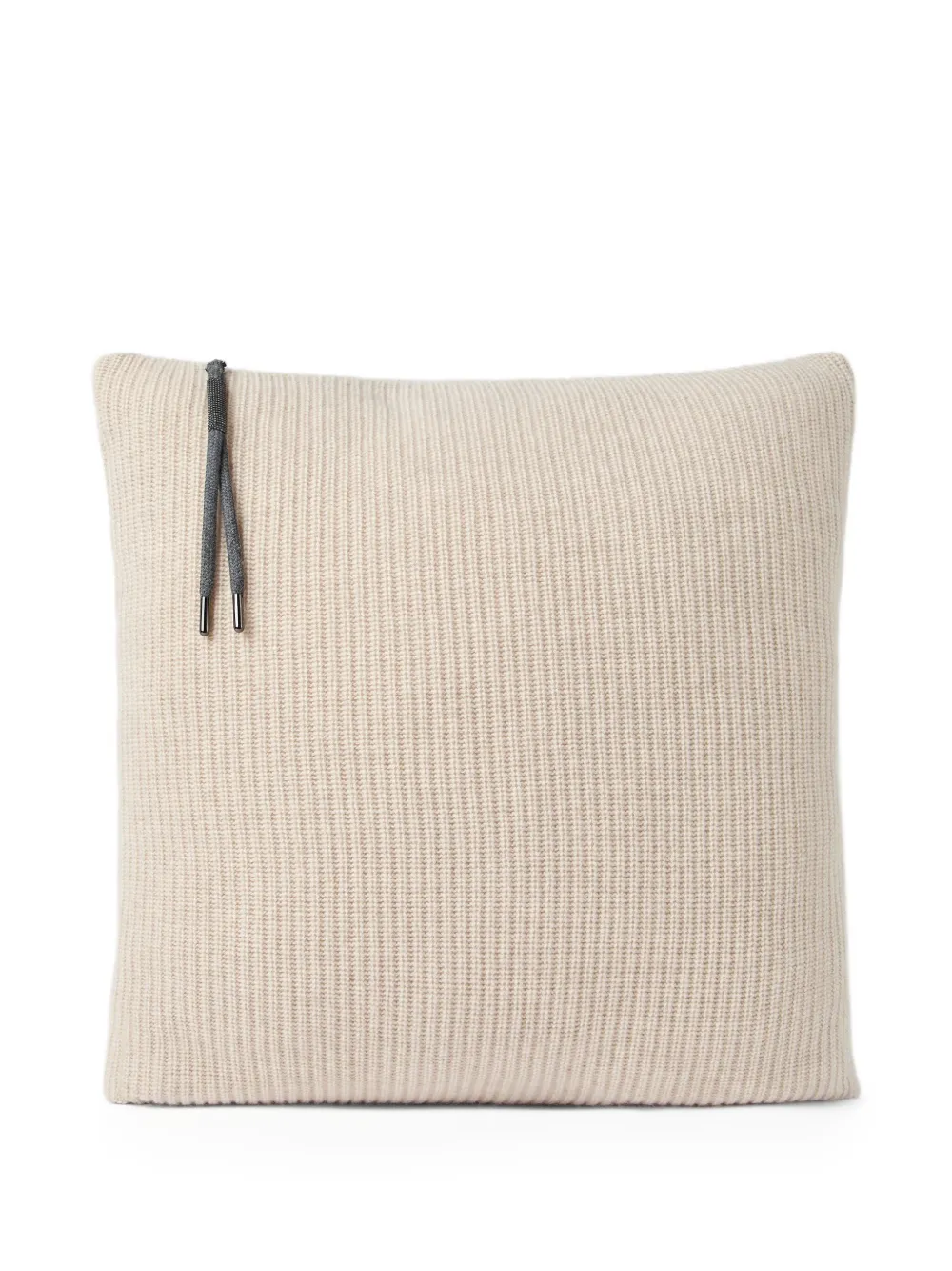 Brunello Cucinelli Ribbed-knit Cushion (40cm X 40cm) In Neutral