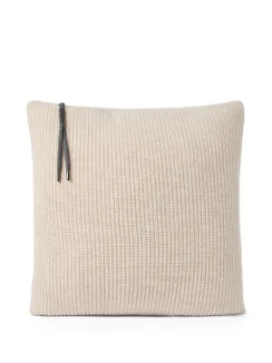 Brunello Cucinelli レザークッション 40cm x 40cm | ブラウン