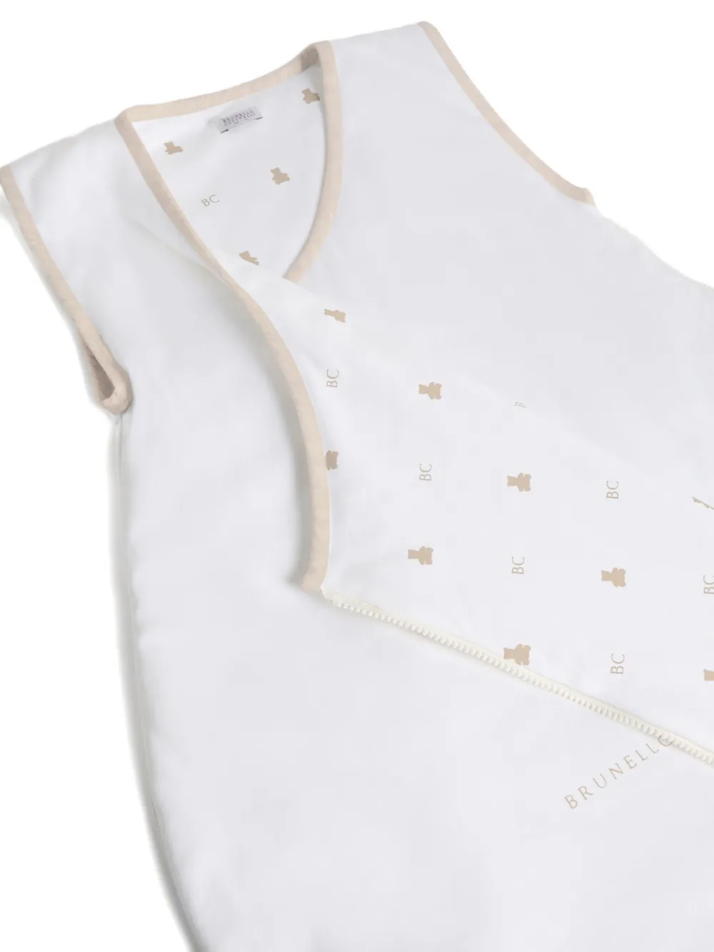 Brunello Cucinelli Kids Katoenen slaapzak - Wit