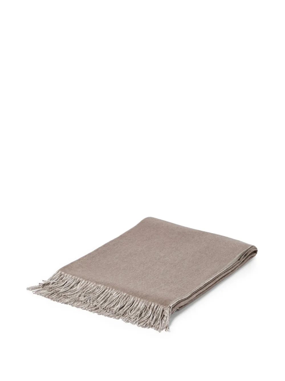 Brunello Cucinelli Deken met franje afwerking (200 cm x 150 cm) - Beige