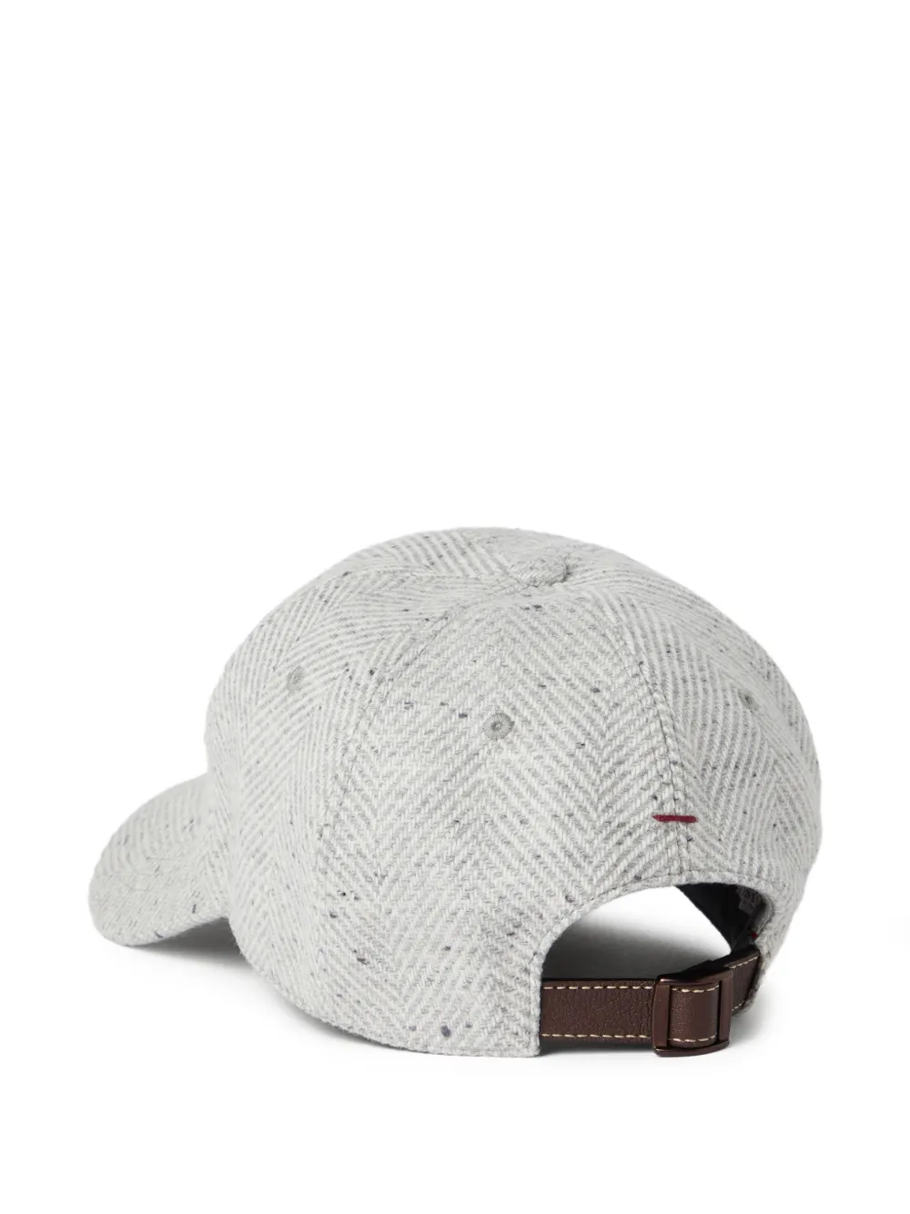 Brunello Cucinelli Honkbalpet met geborduurde chevron streep - CXF75 GREY