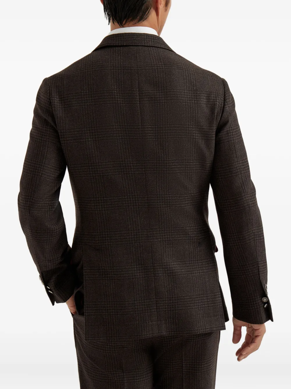 Brunello Cucinelli Geruite blazer Bruin