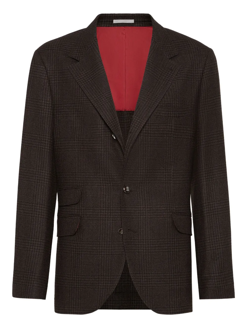 Brunello Cucinelli Geruite blazer Bruin