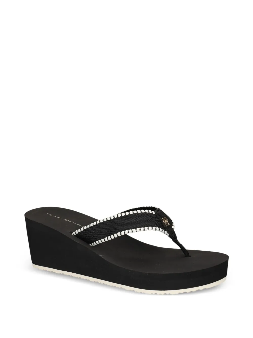 Tommy Hilfiger platform-wedge thong flip-flops Black