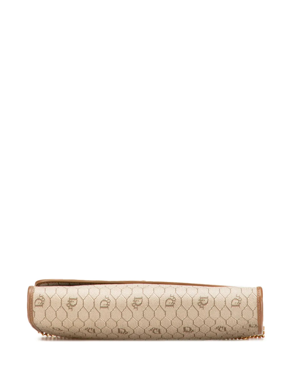 Pre-owned Dior 20th Century Honeycomb Coated Canvas Chain Crossbody Bag In Brown