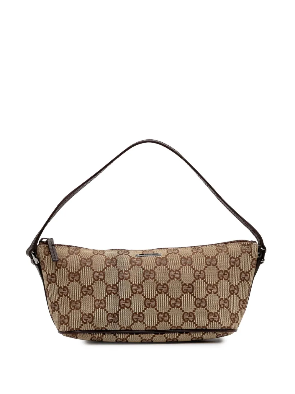 Pre-owned Gucci 2000-2015 Gg Canvas Boat Shoulder Bag In Brown