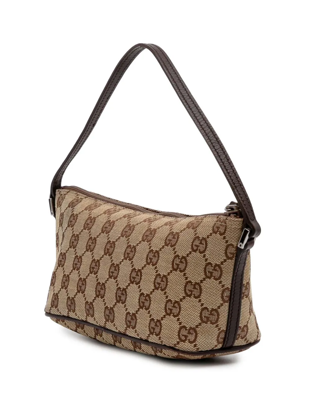 Pre-owned Gucci 2000-2015 Gg Canvas Boat Shoulder Bag In Brown